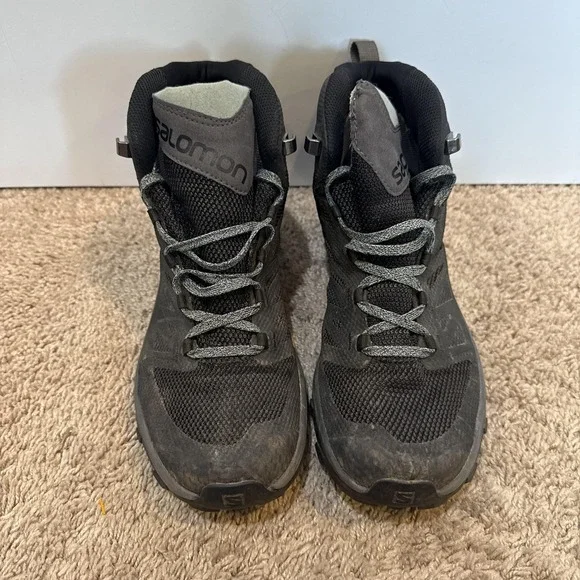 Salomon Boots Unisex Size 9 Black Ankle Hiking Trail Lace Up Combat Shoes - Picture 2 of 8